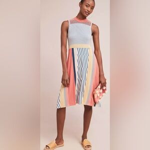 Maeve Sleeveless Stripped Asymmetrical Dress, Women's size Large